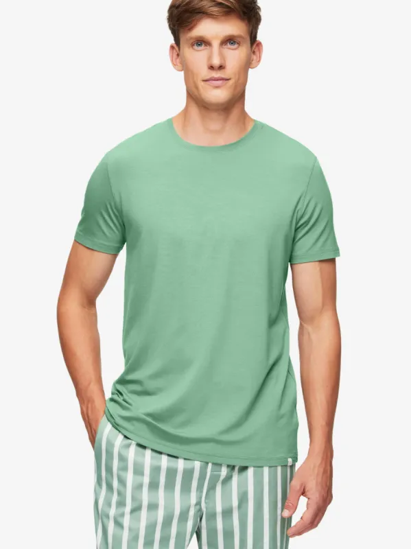 Men's T-Shirt Basel Micro Modal Stretch Sage Green sold by Derek Rose