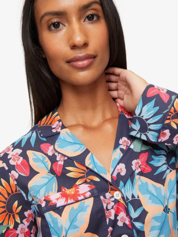 Women's Pyjamas Ledbury 60  Cotton Batiste Navy sold by Derek Rose