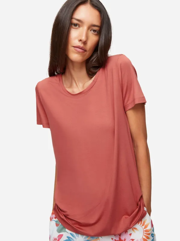 Women's T-Shirt Lara Micro Modal Stretch Soft Cedar sold by Derek Rose