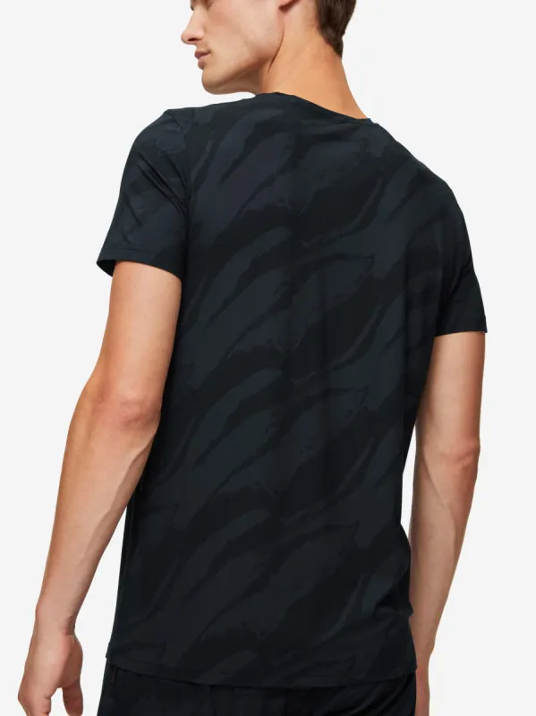 Men's T-Shirt London 8 Micro Modal Black sold by Derek Rose