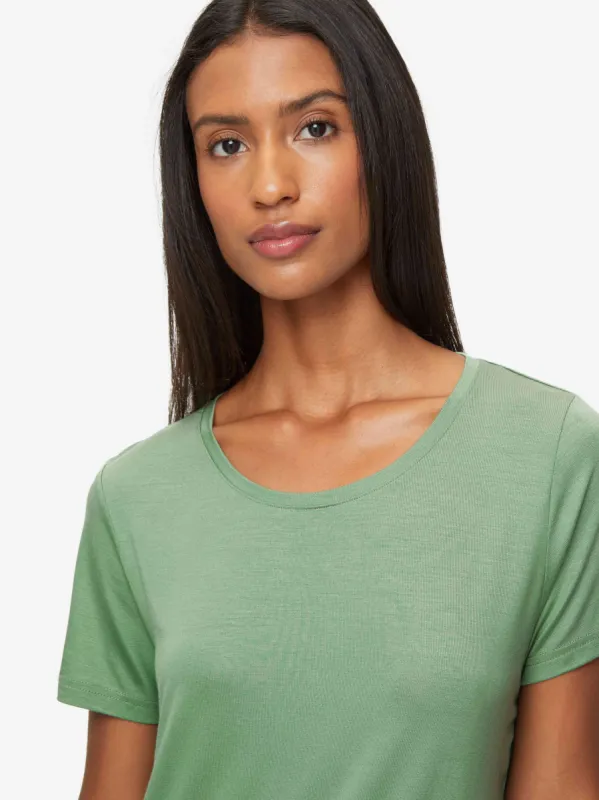 Women's T-Shirt Lara Micro Modal Stretch Sage Green sold by Derek Rose