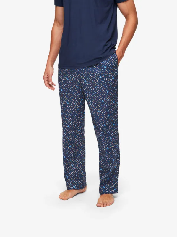 Men's Lounge Trousers Ledbury 58 Cotton Batiste Multi sold by Derek Rose