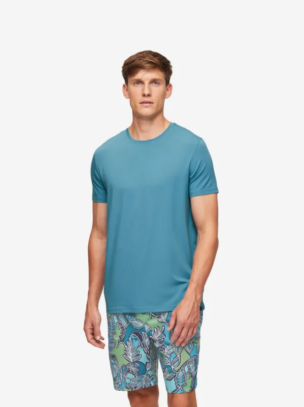 Men's T-Shirt Basel Micro Modal Stretch Harbour Blue sold by Derek Rose