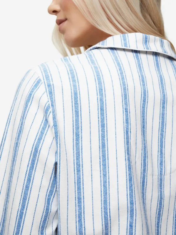 Women's Pyjamas Kelburn 31 Brushed Cotton Blue sold by Derek Rose