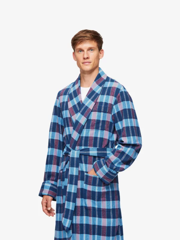 Men's Dressing Gown Kelburn 29 Brushed Cotton Multi sold by Derek Rose