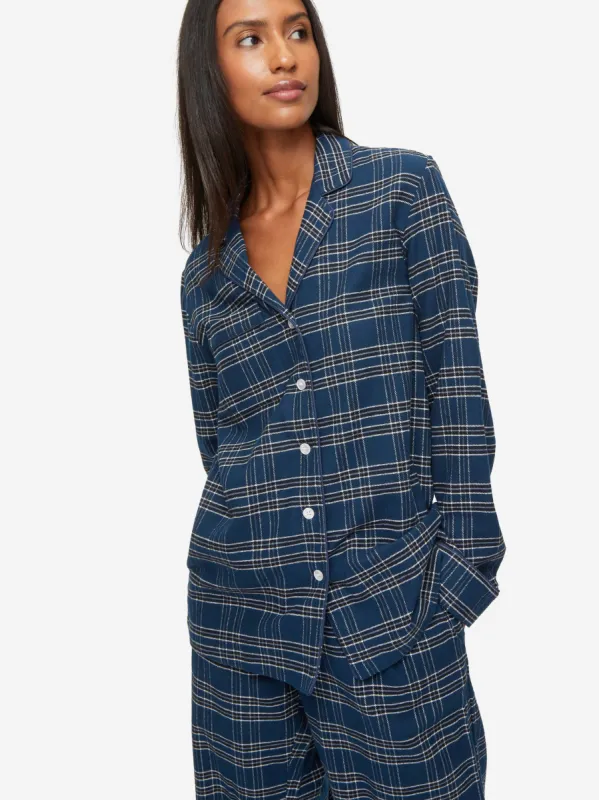 Women's Pyjamas Kelburn 30 Brushed Cotton Navy sold by Derek Rose