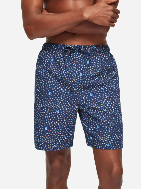 Men's Lounge Shorts Ledbury 58 Cotton Batiste Multi sold by Derek Rose