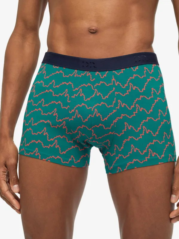 Men's Boxer Briefs Zigzag Pima Cotton Stretch Green sold by Derek Rose