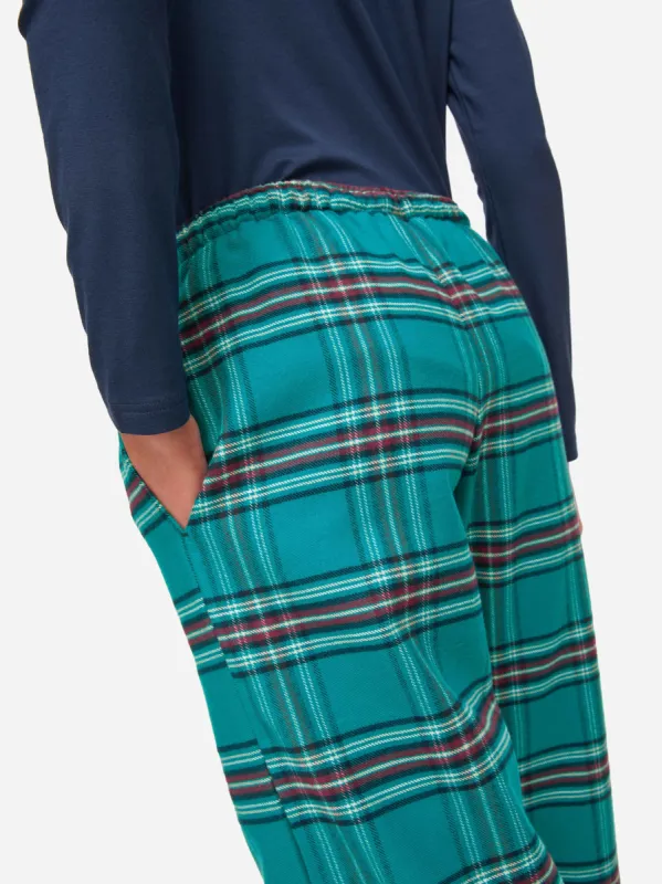 Women's Lounge Trousers Kelburn 25 Brushed Cotton Multi sold by Derek Rose