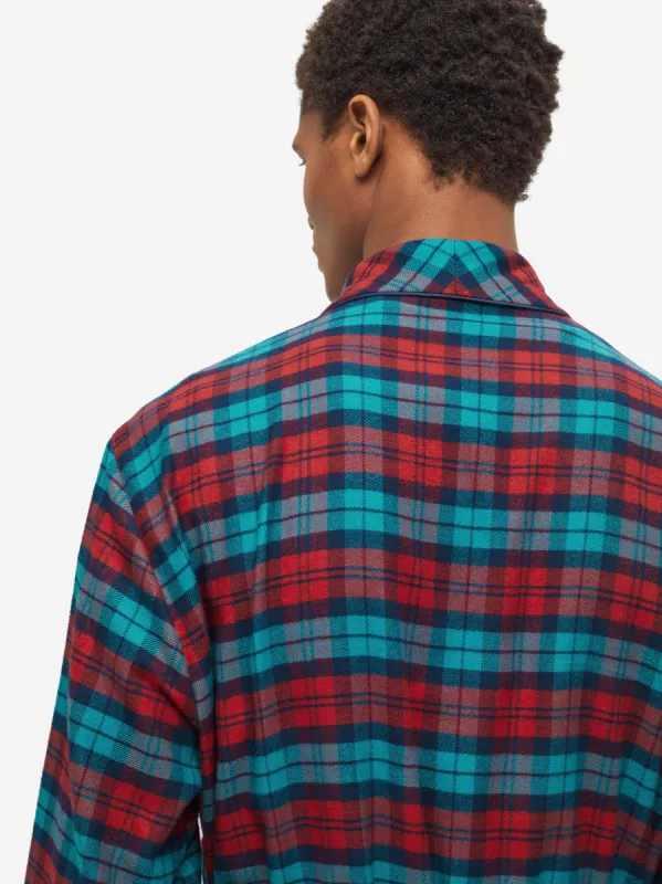Men's Dressing Gown Kelburn 26 Brushed Cotton Multi sold by Derek Rose