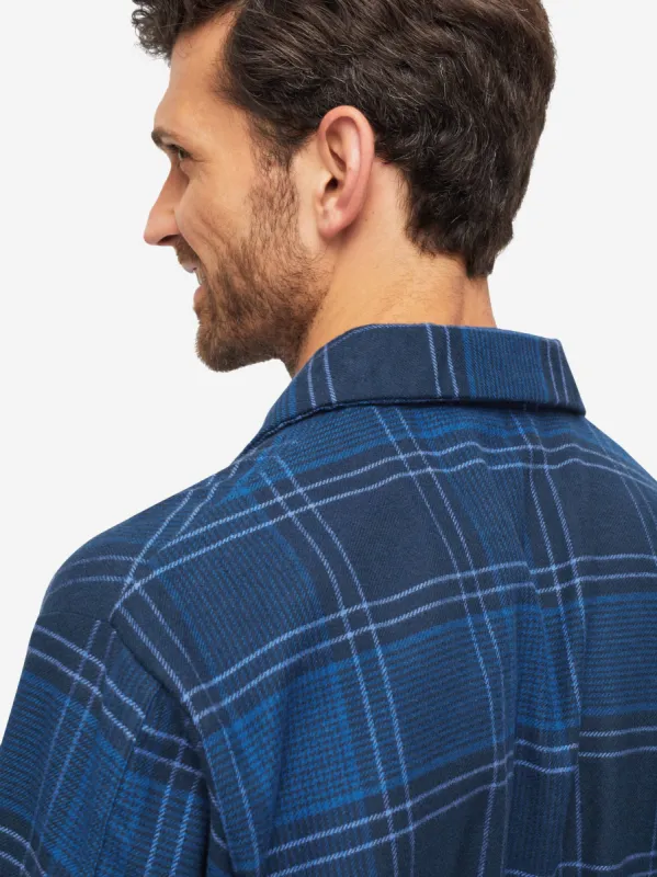 Men's Classic Fit Pyjamas Kelburn 27 Brushed Cotton Navy sold by Derek Rose