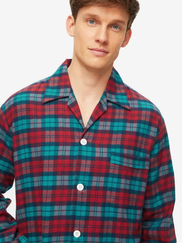 Men's Classic Fit Pyjamas Kelburn 26 Brushed Cotton Multi sold by Derek Rose