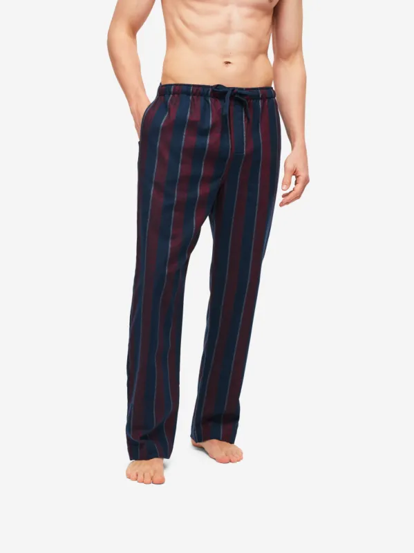 Men's Lounge Trousers Kelburn 24 Brushed Cotton Navy sold by Derek Rose