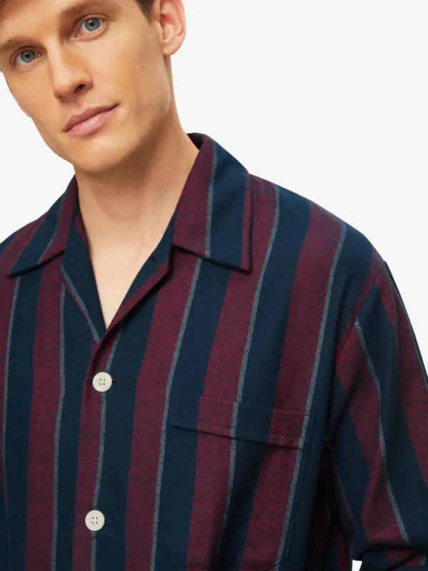 Men's Classic Fit Pyjamas Kelburn 24 Brushed Cotton Navy sold by Derek Rose