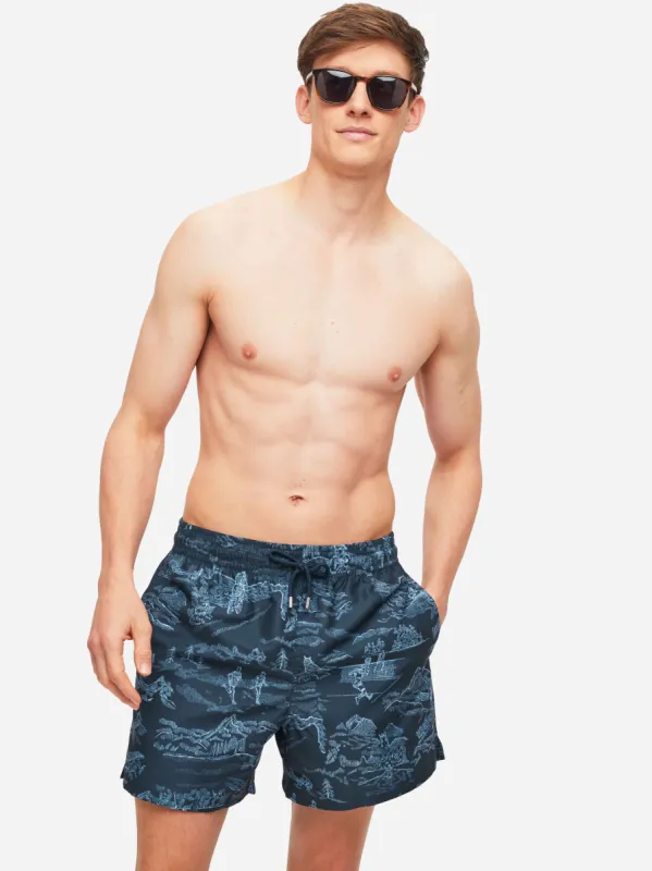 Men's Short Swim Shorts Maui 49 Navy sold by Derek Rose