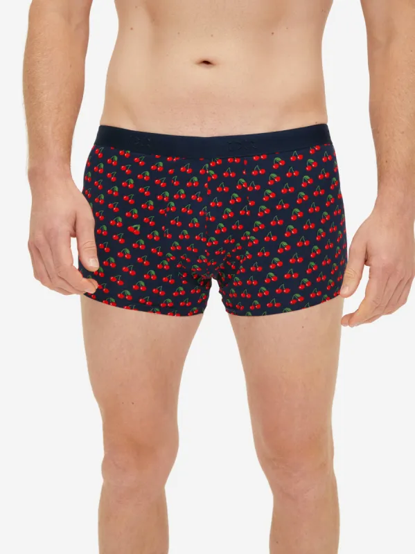 Men's Boxer Briefs Cherry Pima Cotton Stretch Navy sold by Derek Rose