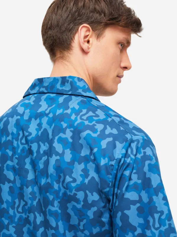 Men's Short Pyjamas Ledbury 55 Cotton Batiste Blue sold by Derek Rose