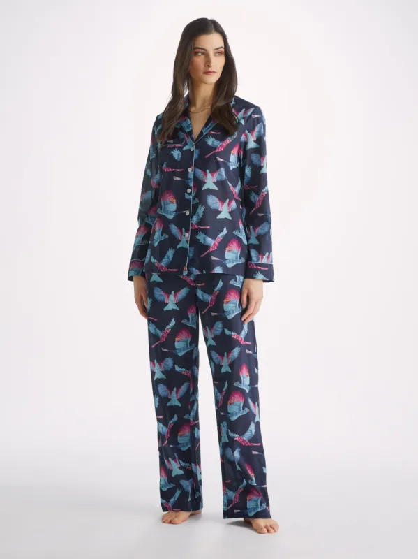 Women's Pyjamas Ledbury 63 Cotton Batiste Navy sold by Derek Rose