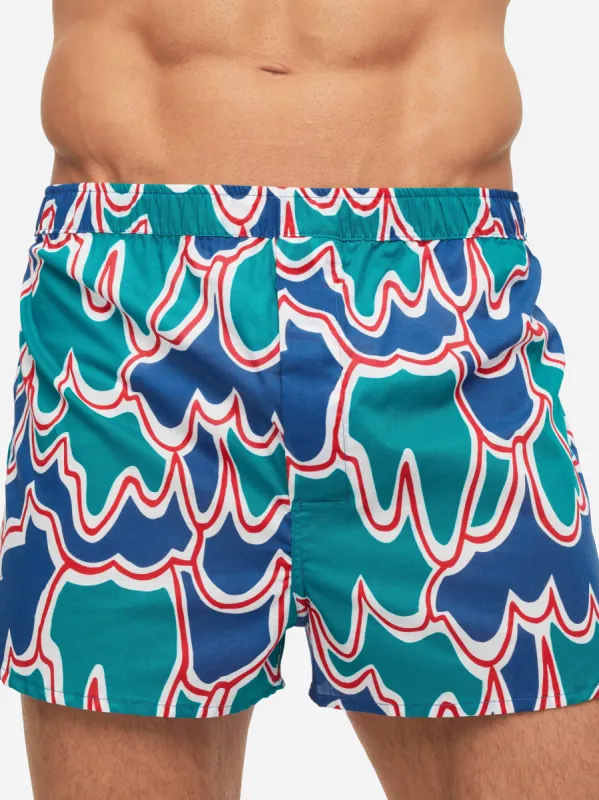 Men's Modern Fit Boxers Ledbury 54 Cotton Batiste Multi sold by Derek Rose