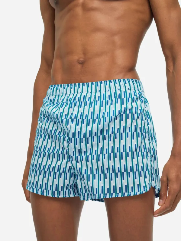 Men's Modern Fit Boxers Ledbury 53 Cotton Batiste Multi sold by Derek Rose