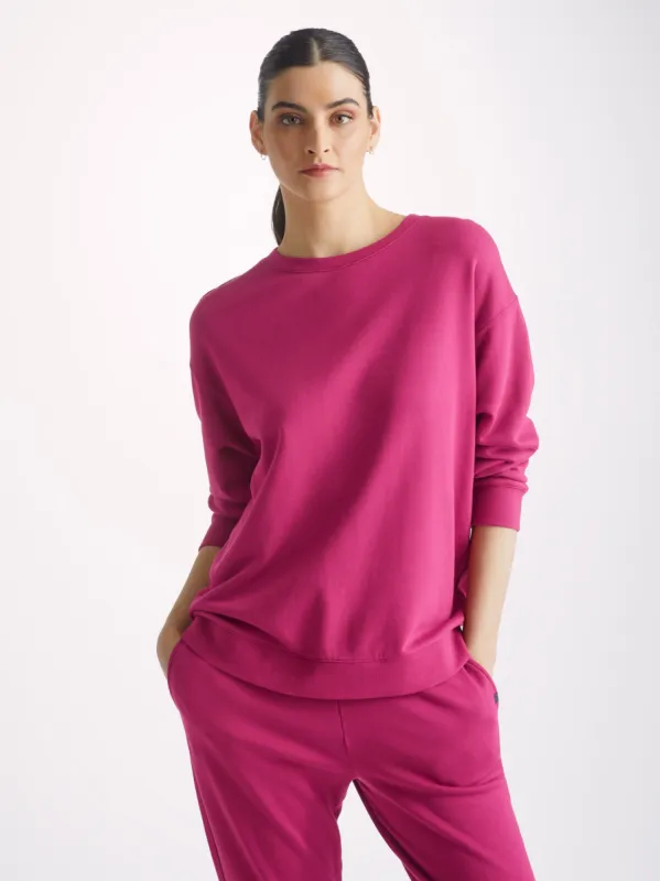 Women's Sweatshirt Quinn Cotton Modal Stretch Berry sold by Derek Rose