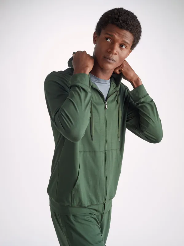 Men's Hoodie Basel Micro Modal Stretch Hunter Green sold by Derek Rose
