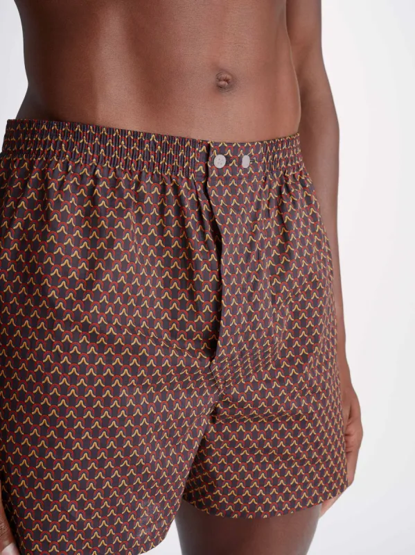 Men's Classic Fit Boxers Ledbury 65 Cotton Batiste Multi sold by Derek Rose