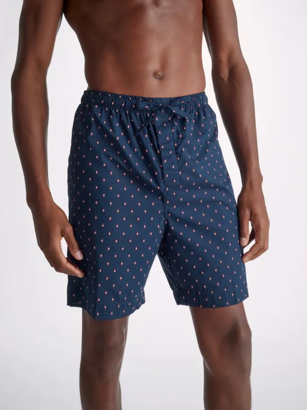 Men's Lounge Shorts Nelson 96 Cotton Batiste Navy sold by Derek Rose