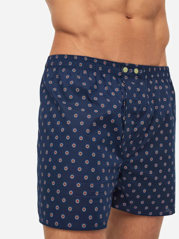 Men's Classic Fit Boxers Nelson 90 Cotton Batiste Navy sold by Derek Rose