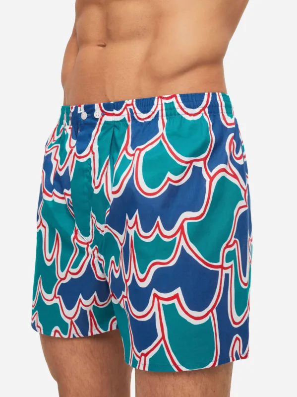 Men's Classic Fit Boxers Ledbury 54 Cotton Batiste Multi sold by Derek Rose