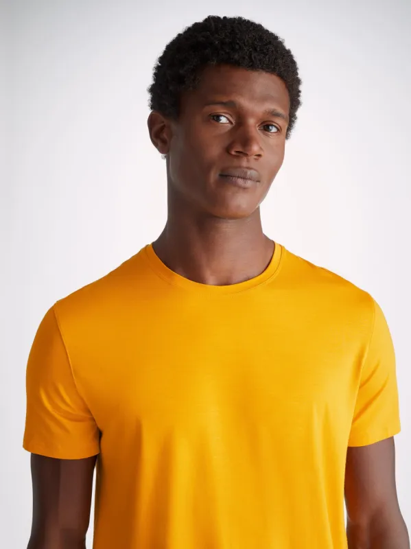 Men's T-Shirt Basel Micro Modal Stretch Saffron sold by Derek Rose