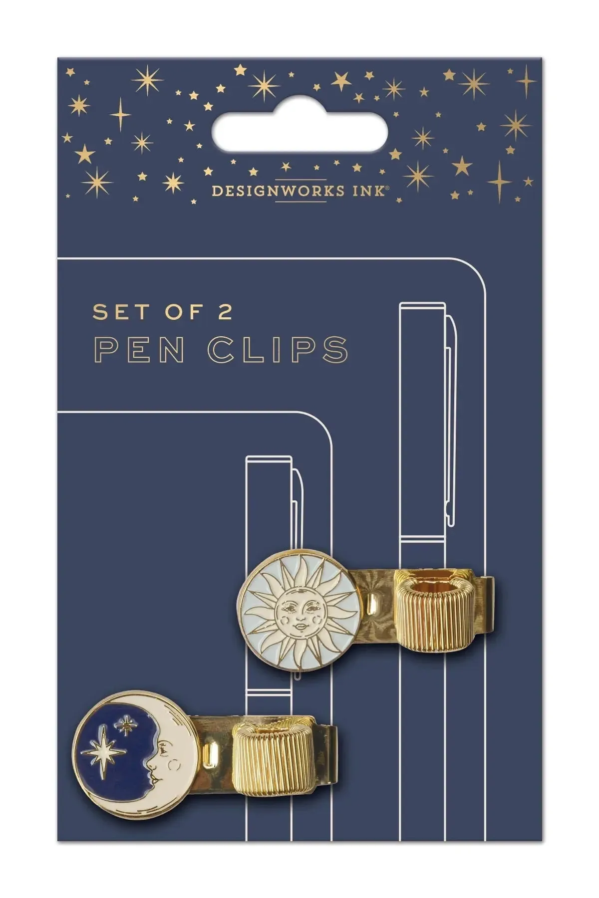 Set of 2 Pen Clips - Celestial sold by DesignWorks Ink
