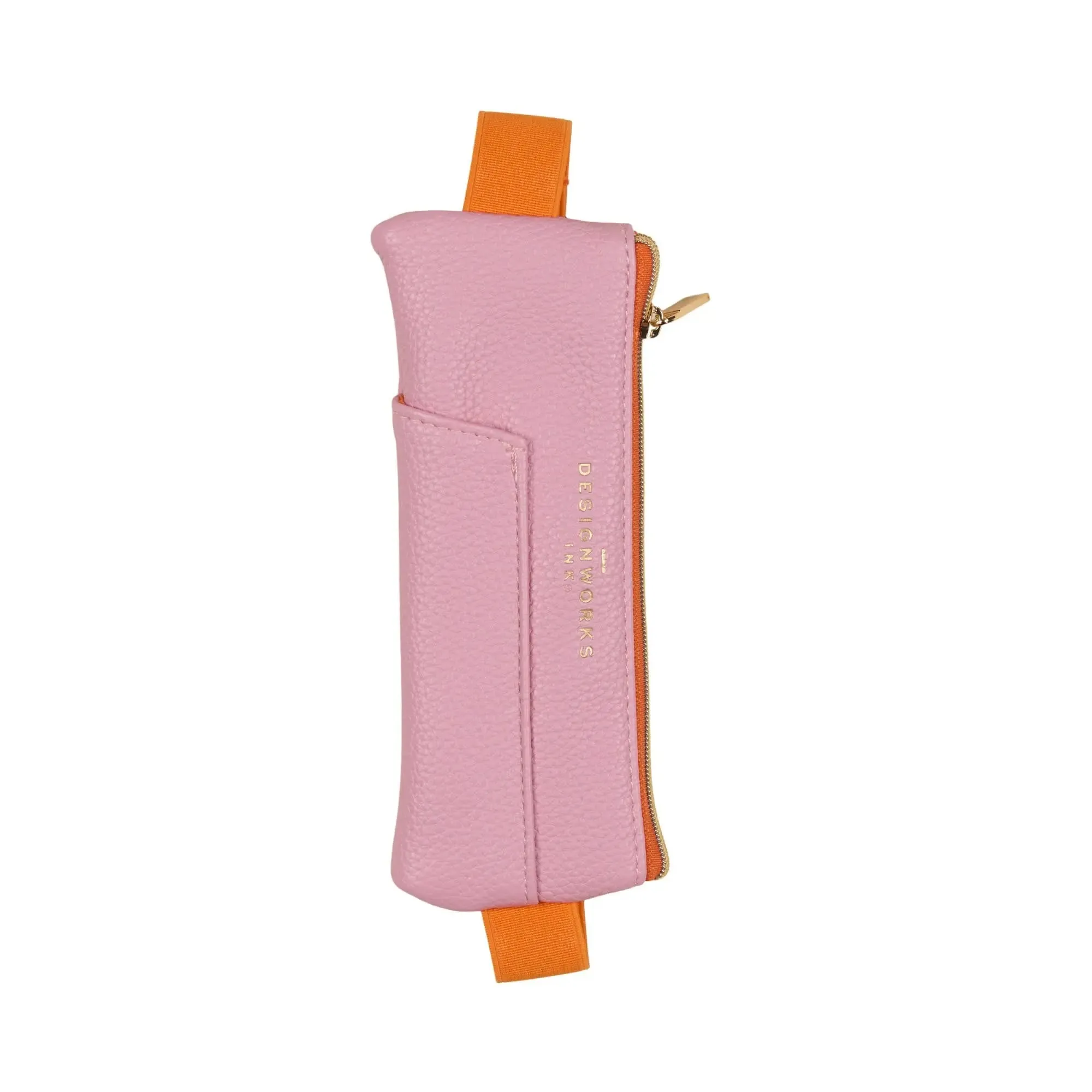 Vegan Leather Pen Pouch - Pink + Orange sold by DesignWorks Ink