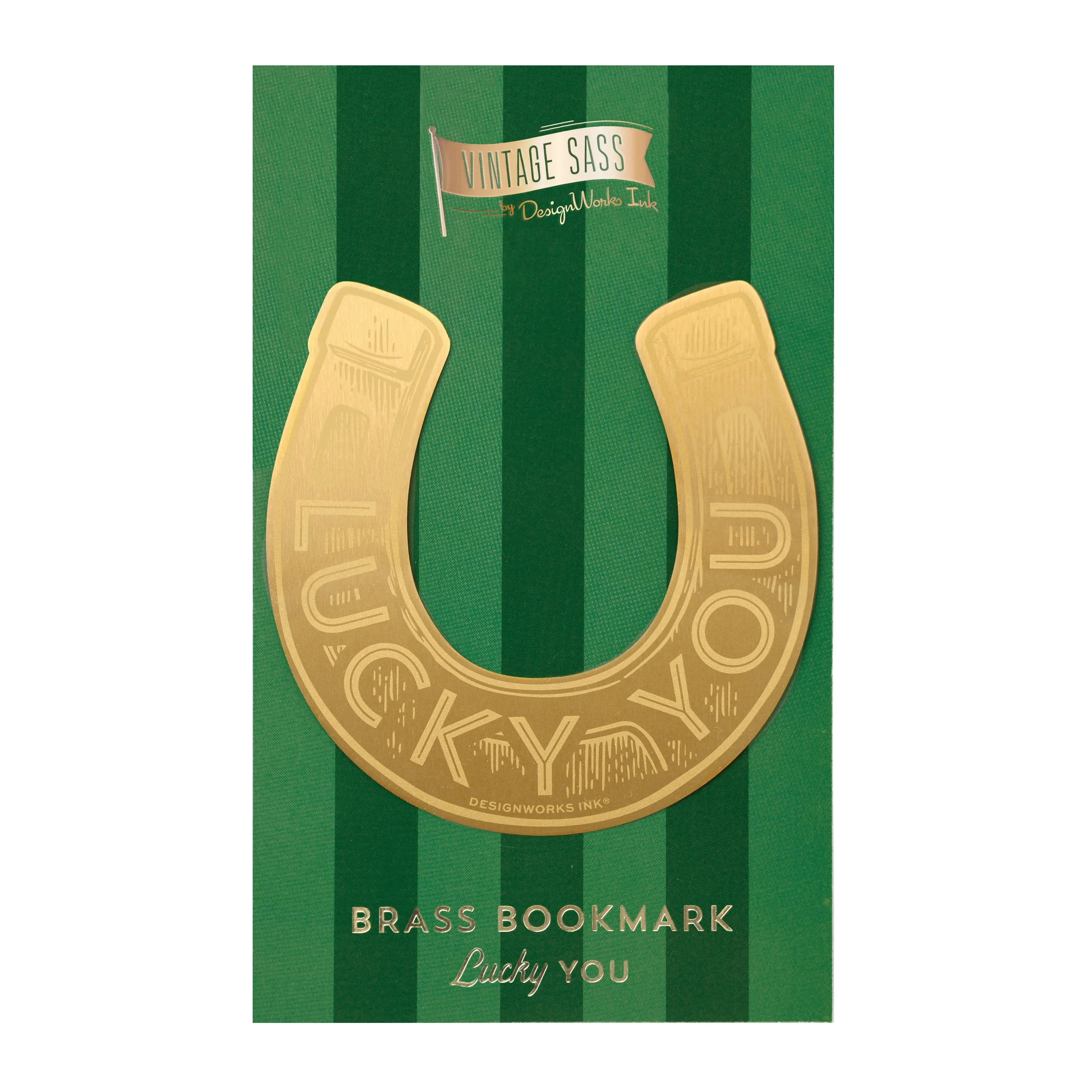 Vintage Sass Brass Bookmark - Lucky you sold by DesignWorks Ink