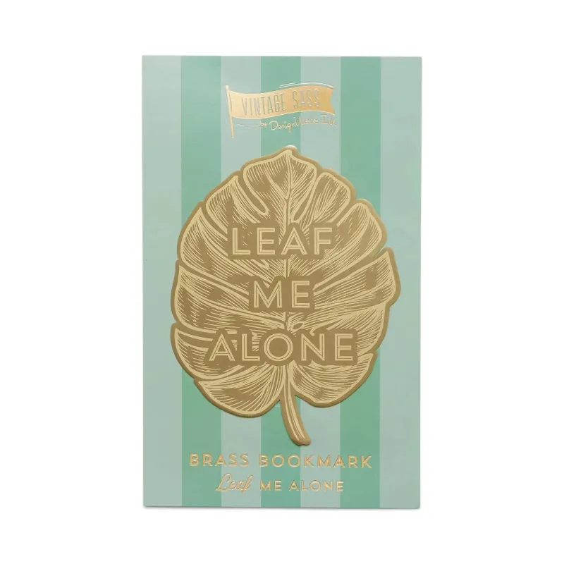 Vintage Sass Brass Bookmark - Leaf Me Alone sold by DesignWorks Ink