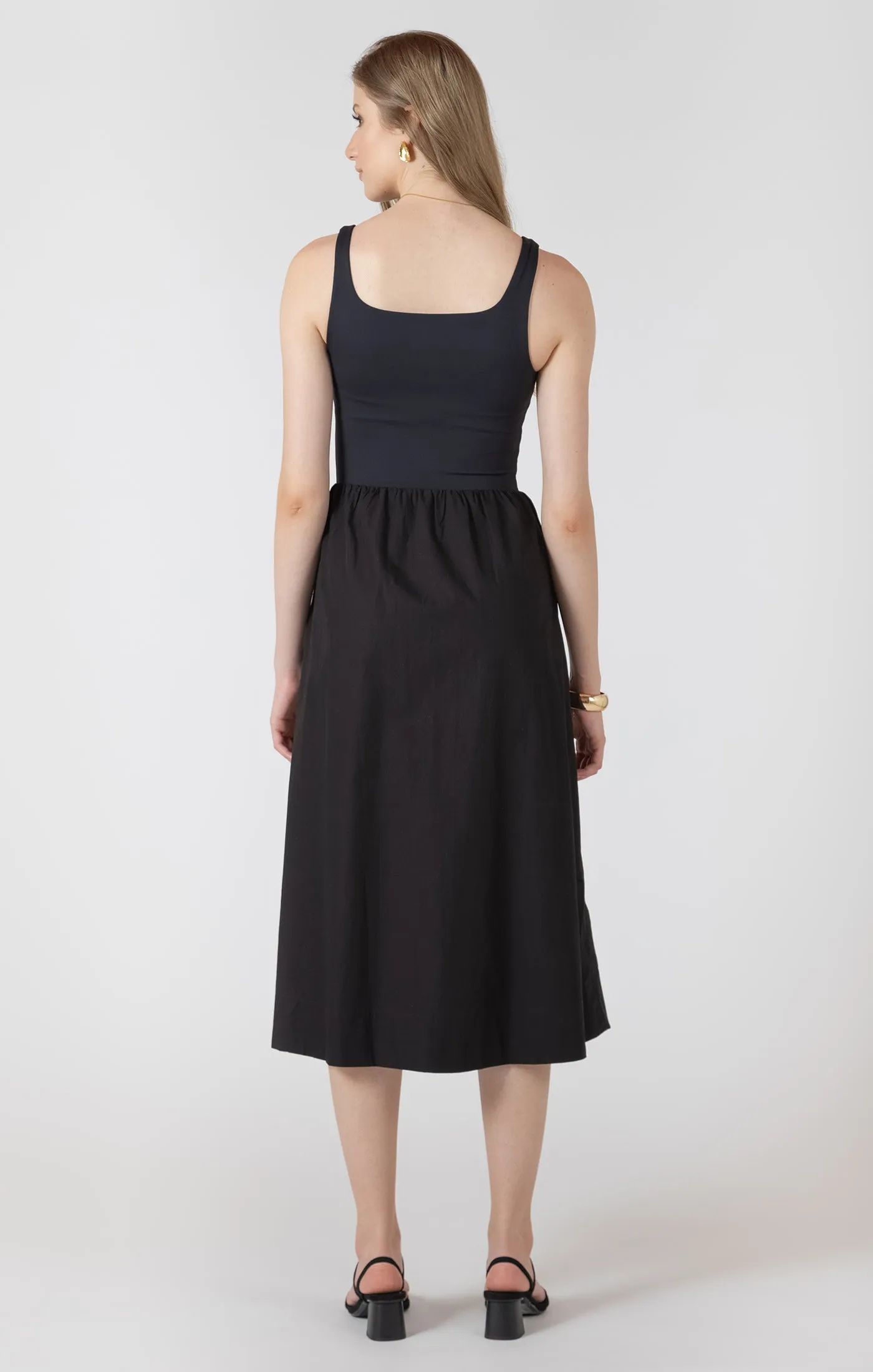MIXED FABRIC MIDI DRESS sold by Dex product image thumbnail 2