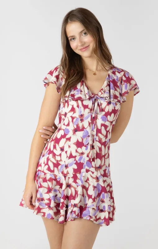 RUFFLED FLOUNCE HEM MINI DRESS made by Dex