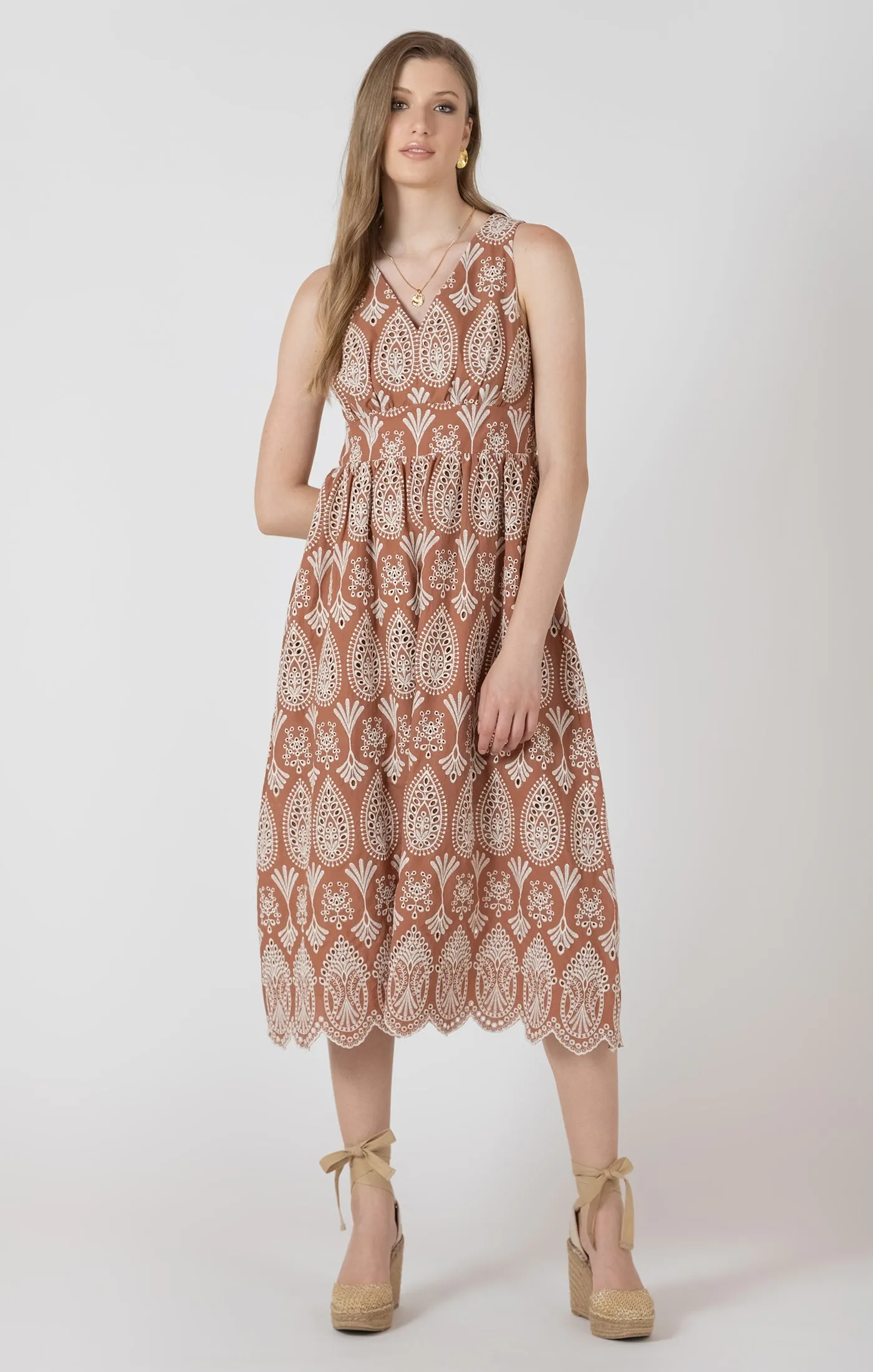 V NECK EYELET DRESS sold by Dex product image thumbnail 3