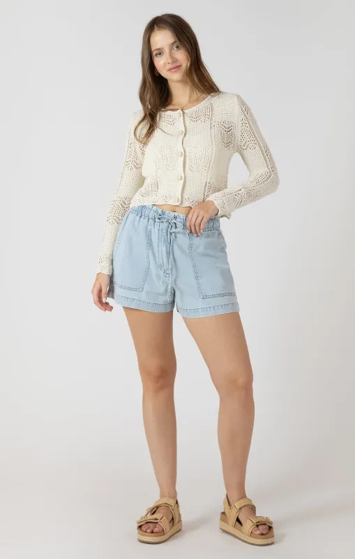 POINTELLE KNIT CARDIGAN sold by Dex