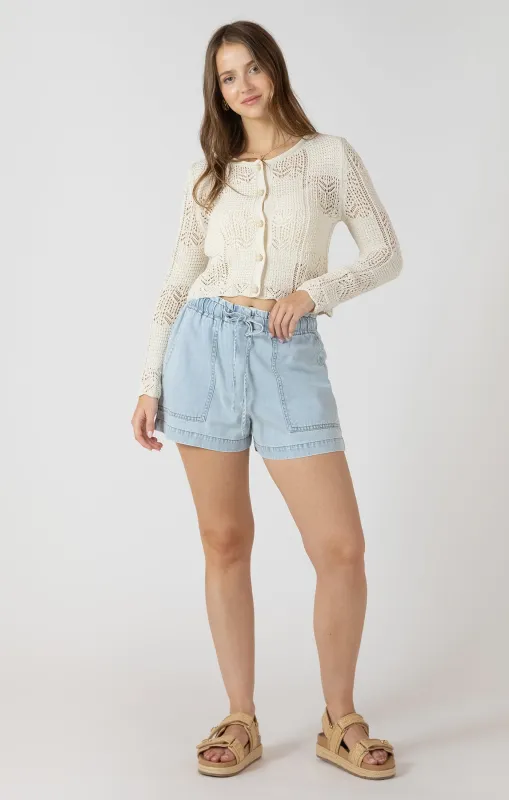DRAWSTRING DENIM SHORTS made by Dex