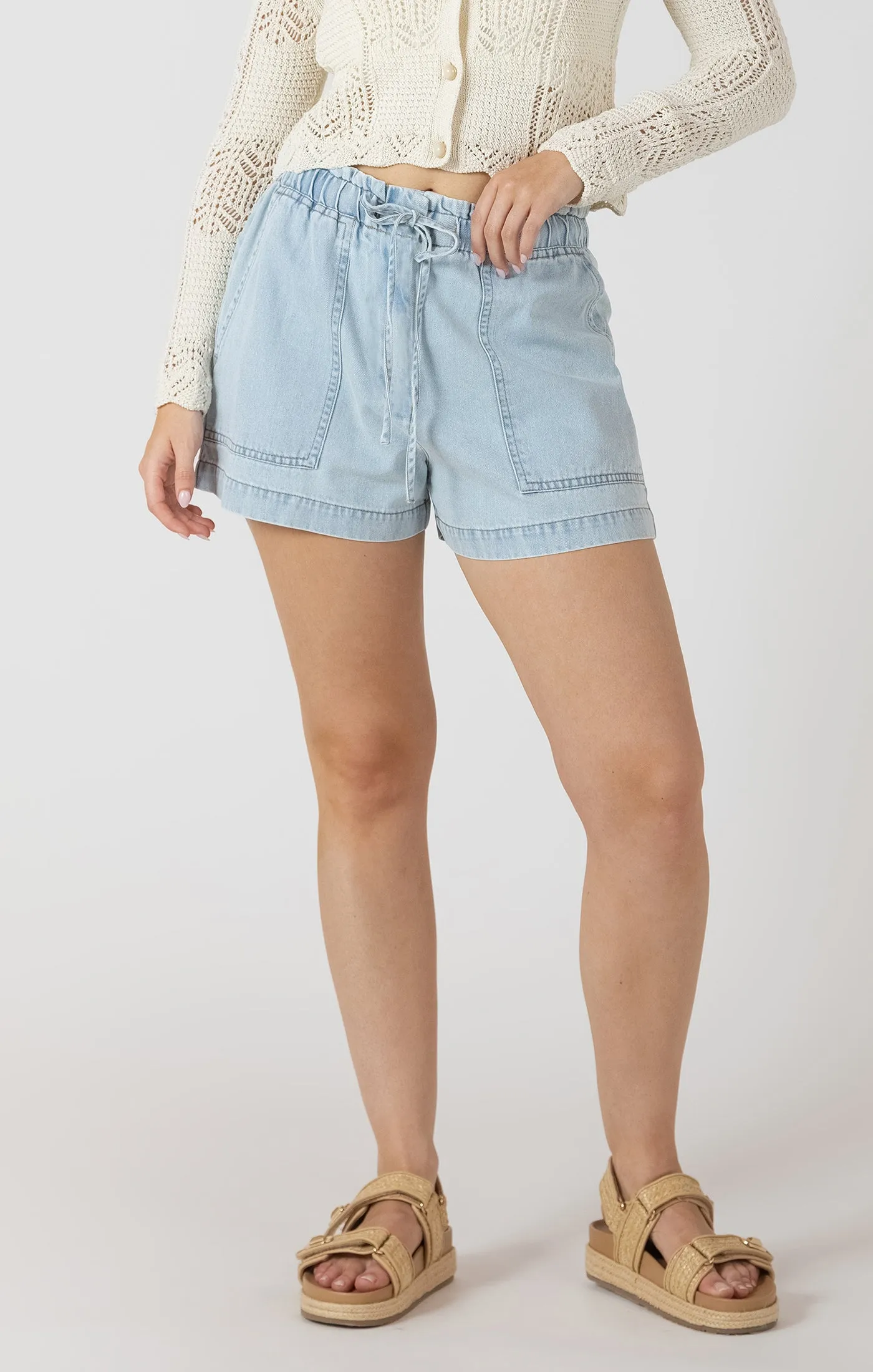 DRAWSTRING DENIM SHORTS sold by Dex product image thumbnail 2