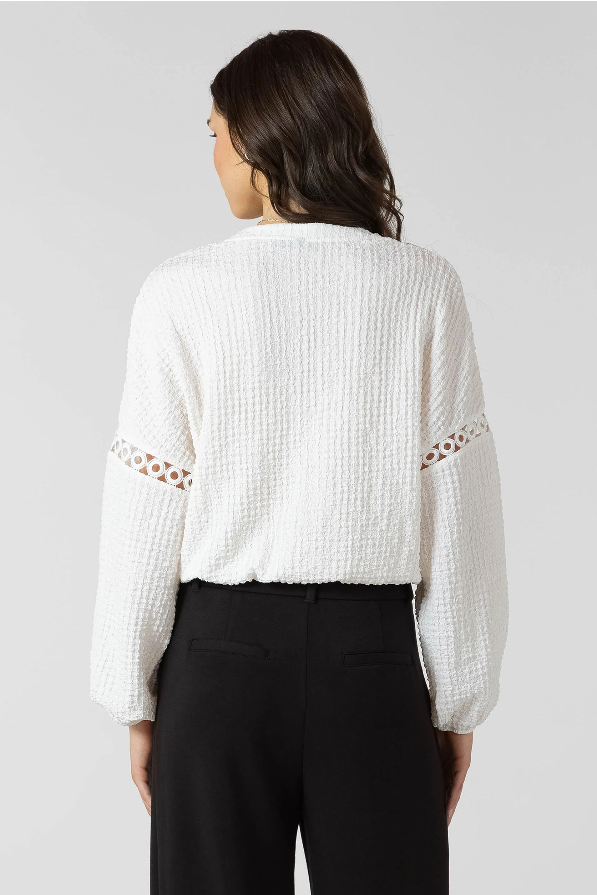 Lace Insert Textured Blouse sold by Dex product image thumbnail 2