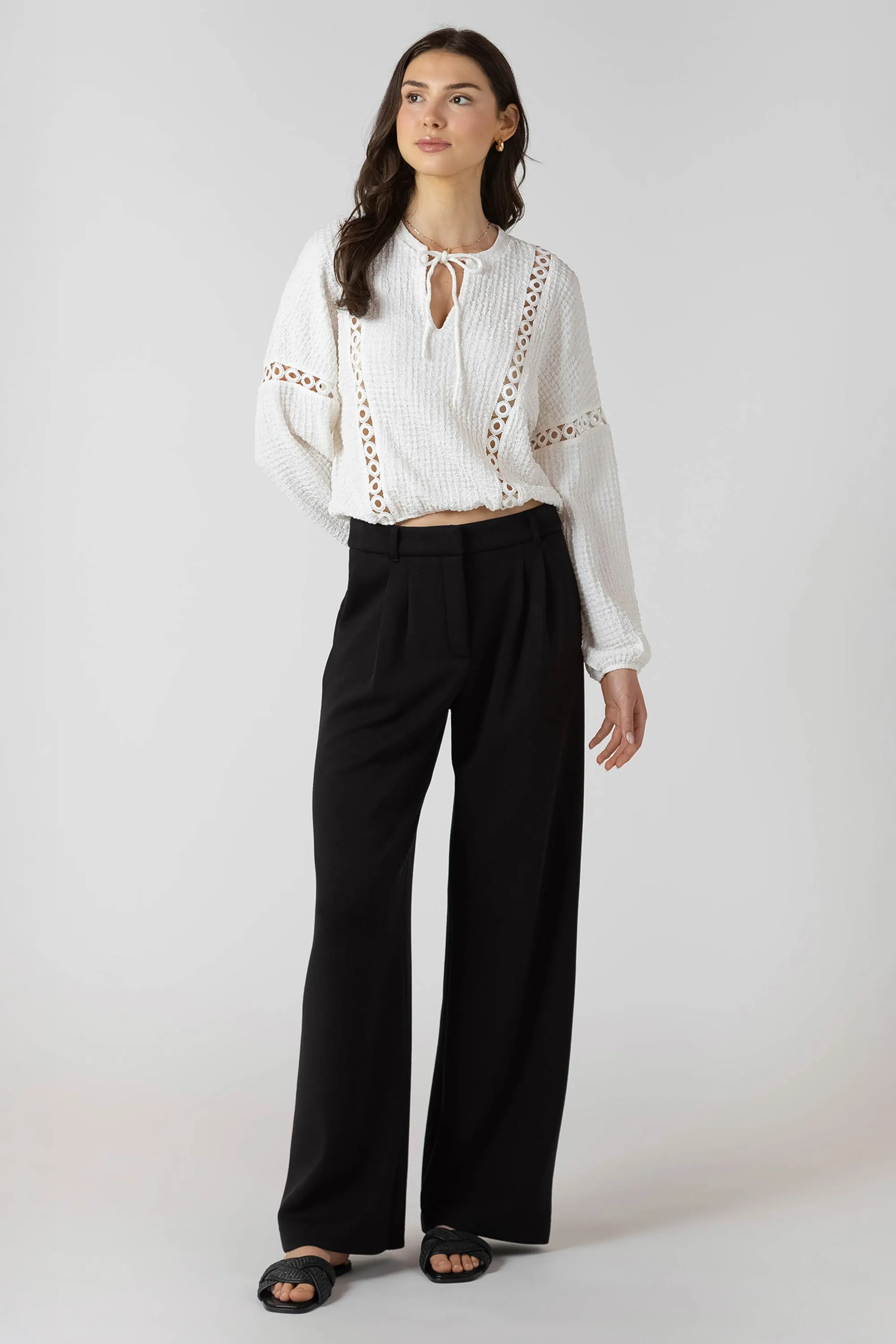 Lace Insert Textured Blouse sold by Dex product image thumbnail 4