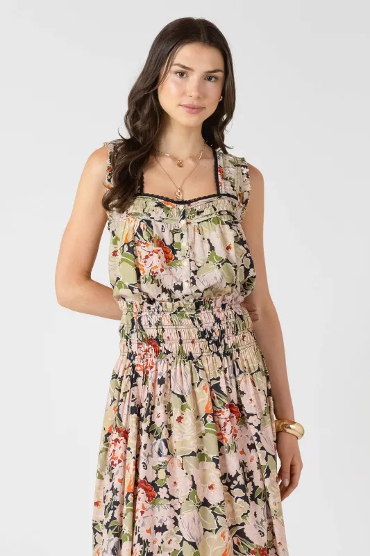 Pintuck Detail Button Front Tank made by Dex