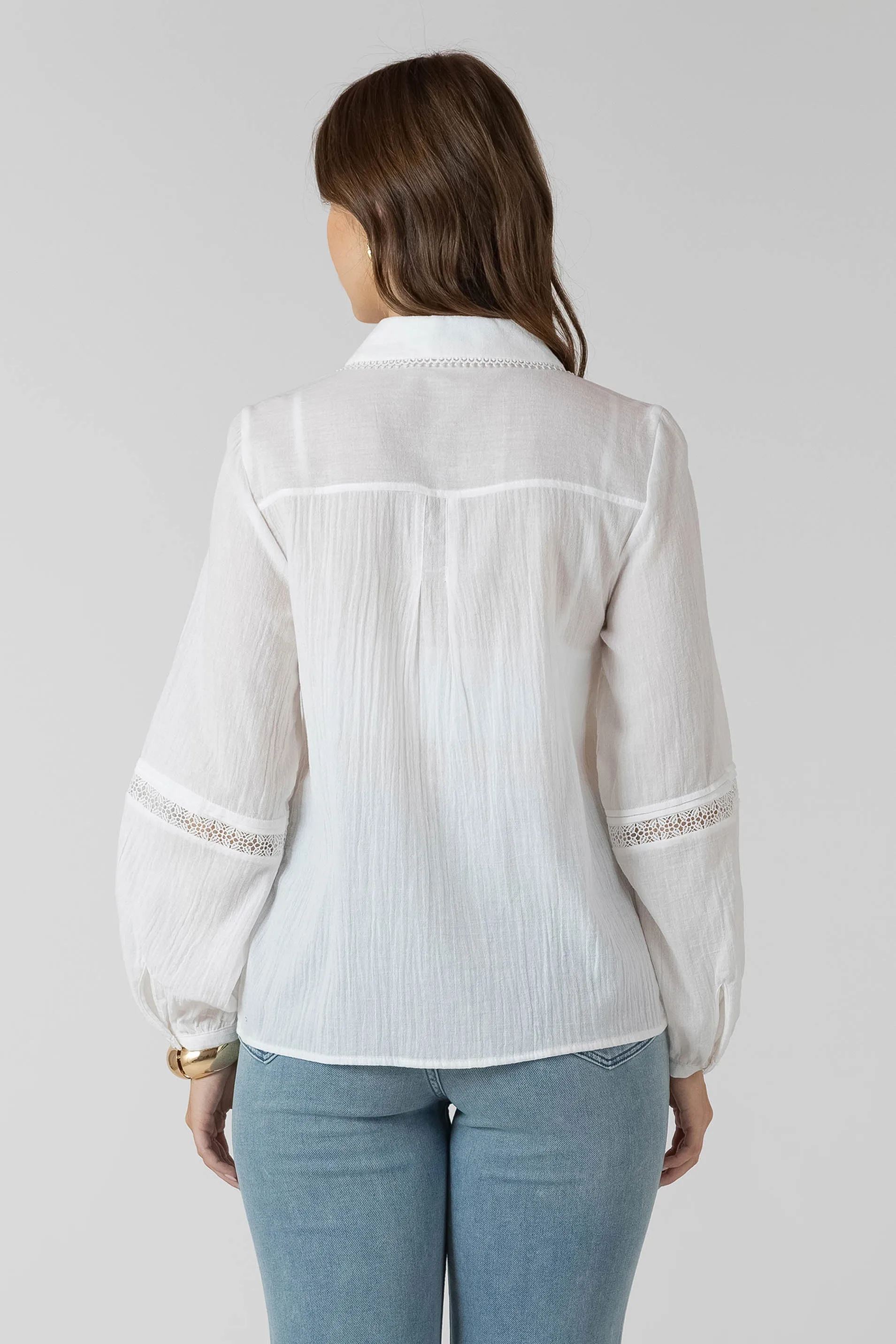 Lace Insert Button Front Blouse sold by Dex product image thumbnail 2