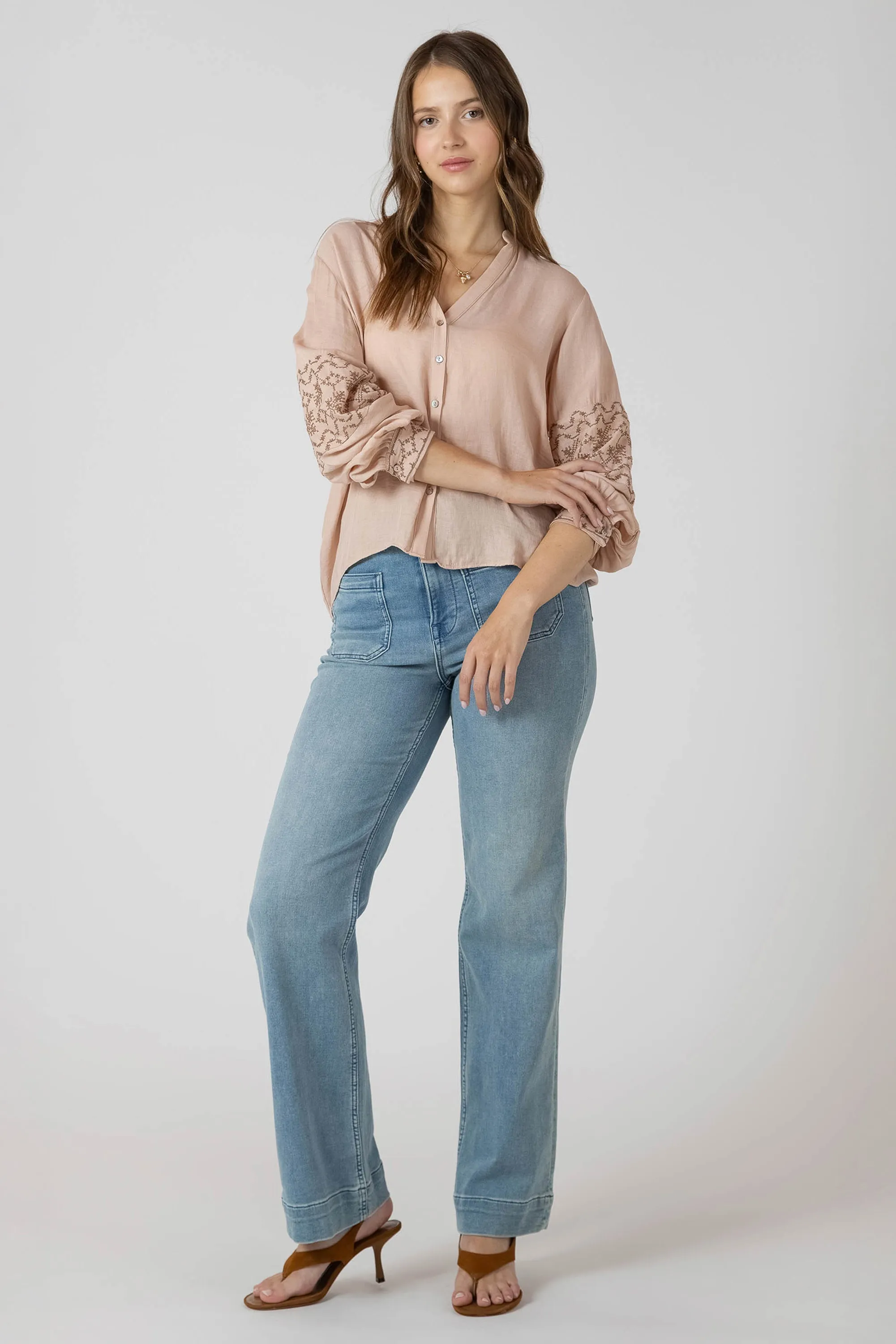 Embroidered Button Front Blouse sold by Dex product image thumbnail 4