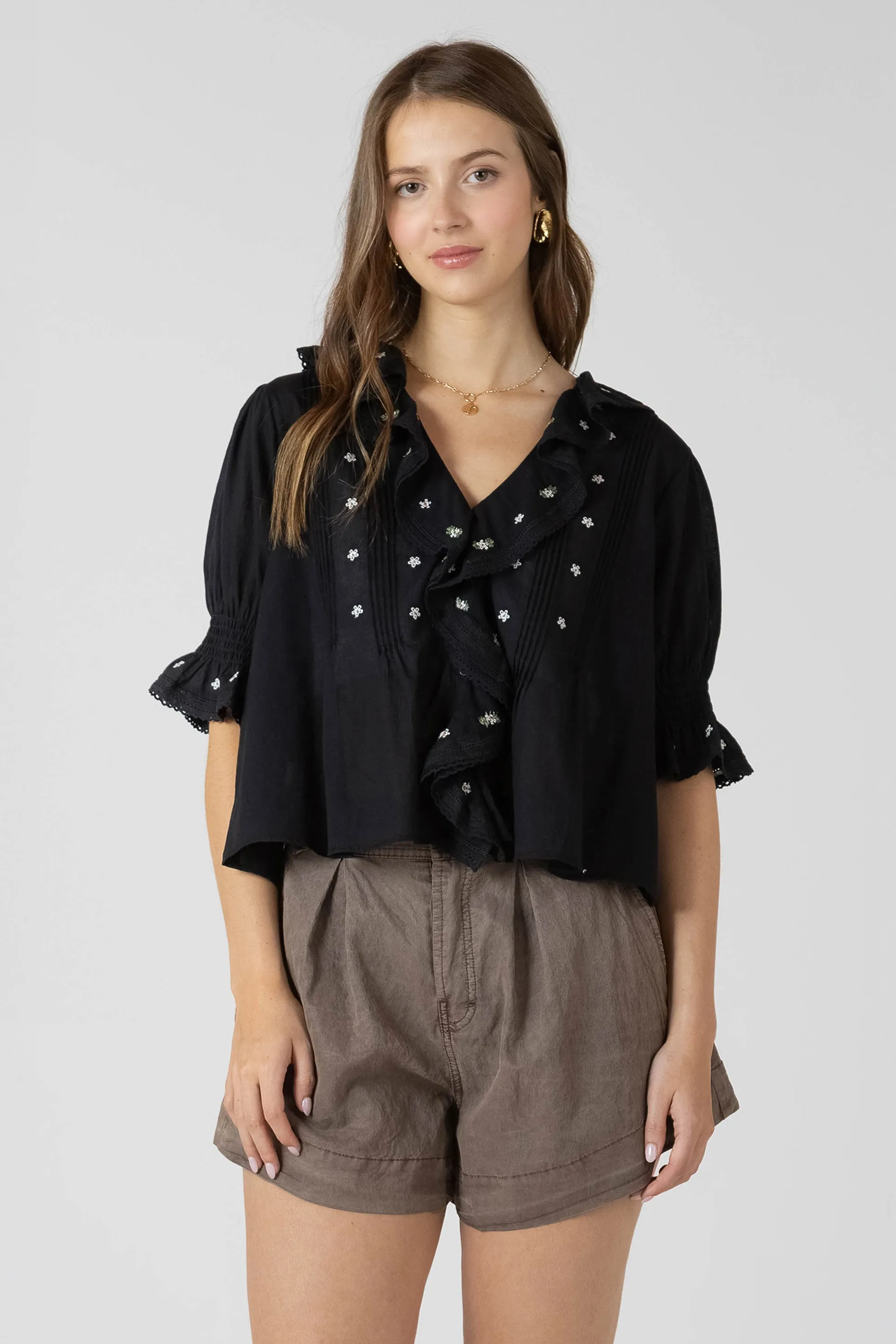 Ruffle Detail Embroidered Blouse sold by Dex product image thumbnail 5