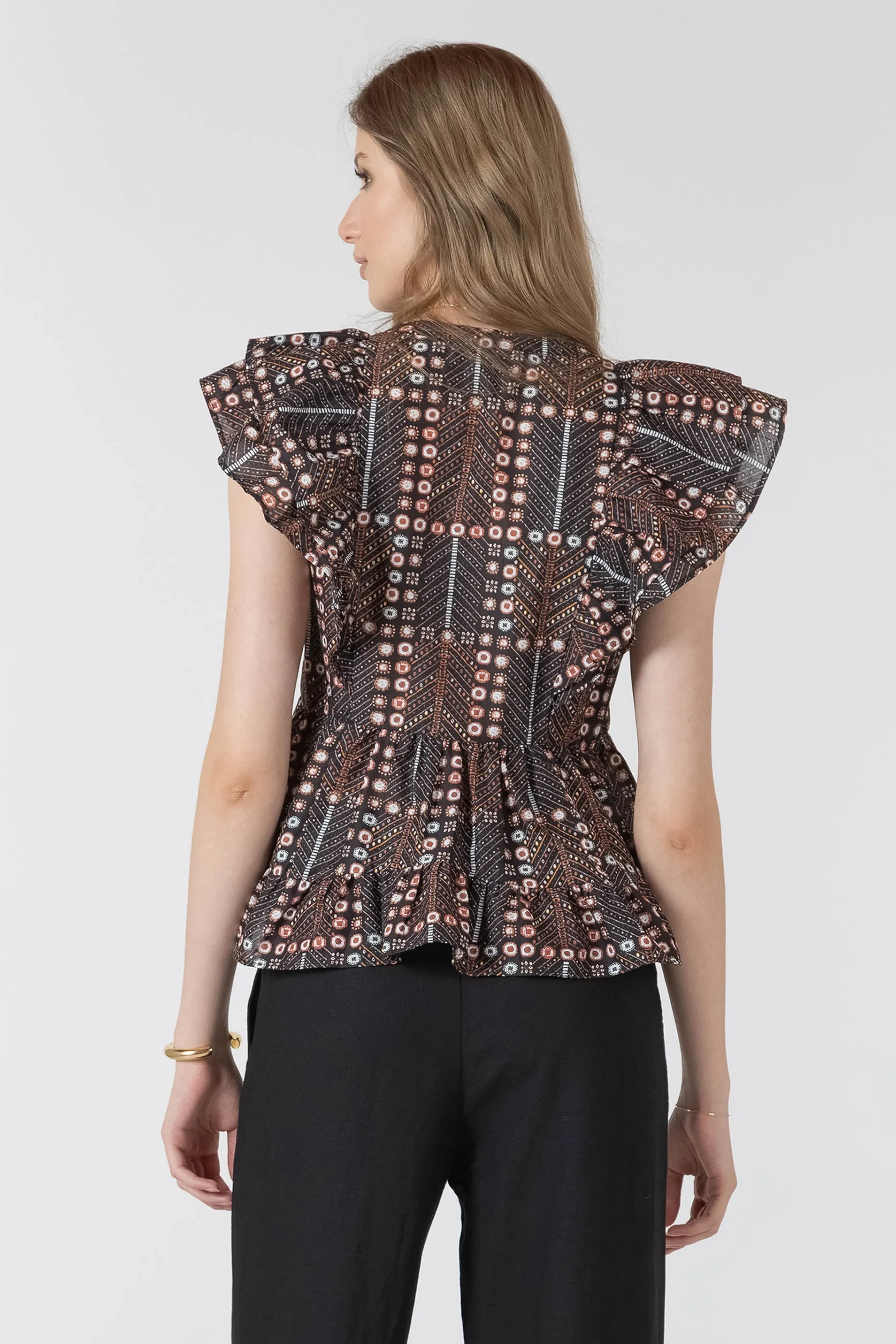Printed Ruffled Tencel Blouse sold by Dex product image thumbnail 2