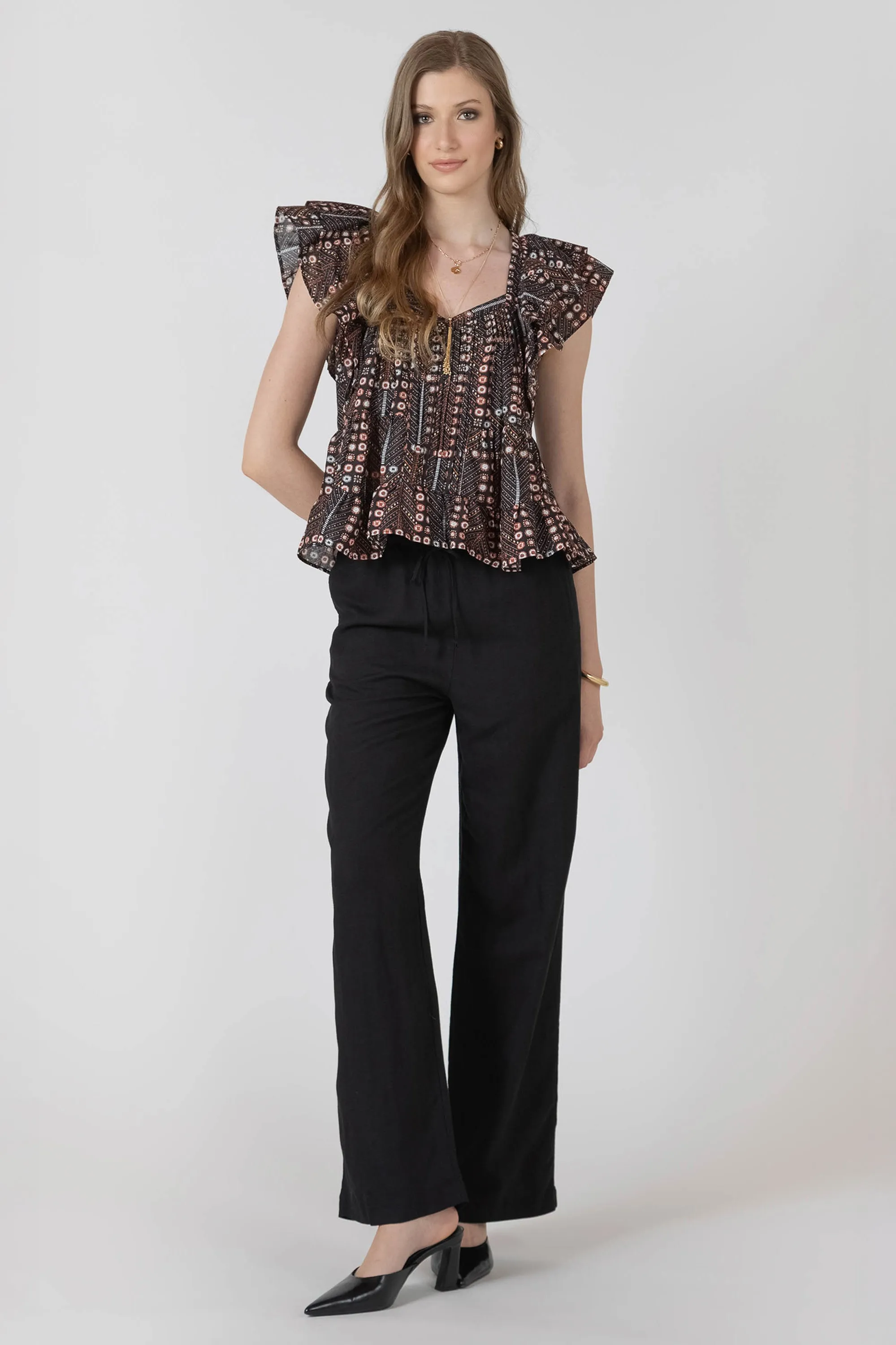 Printed Ruffled Tencel Blouse sold by Dex product image thumbnail 3