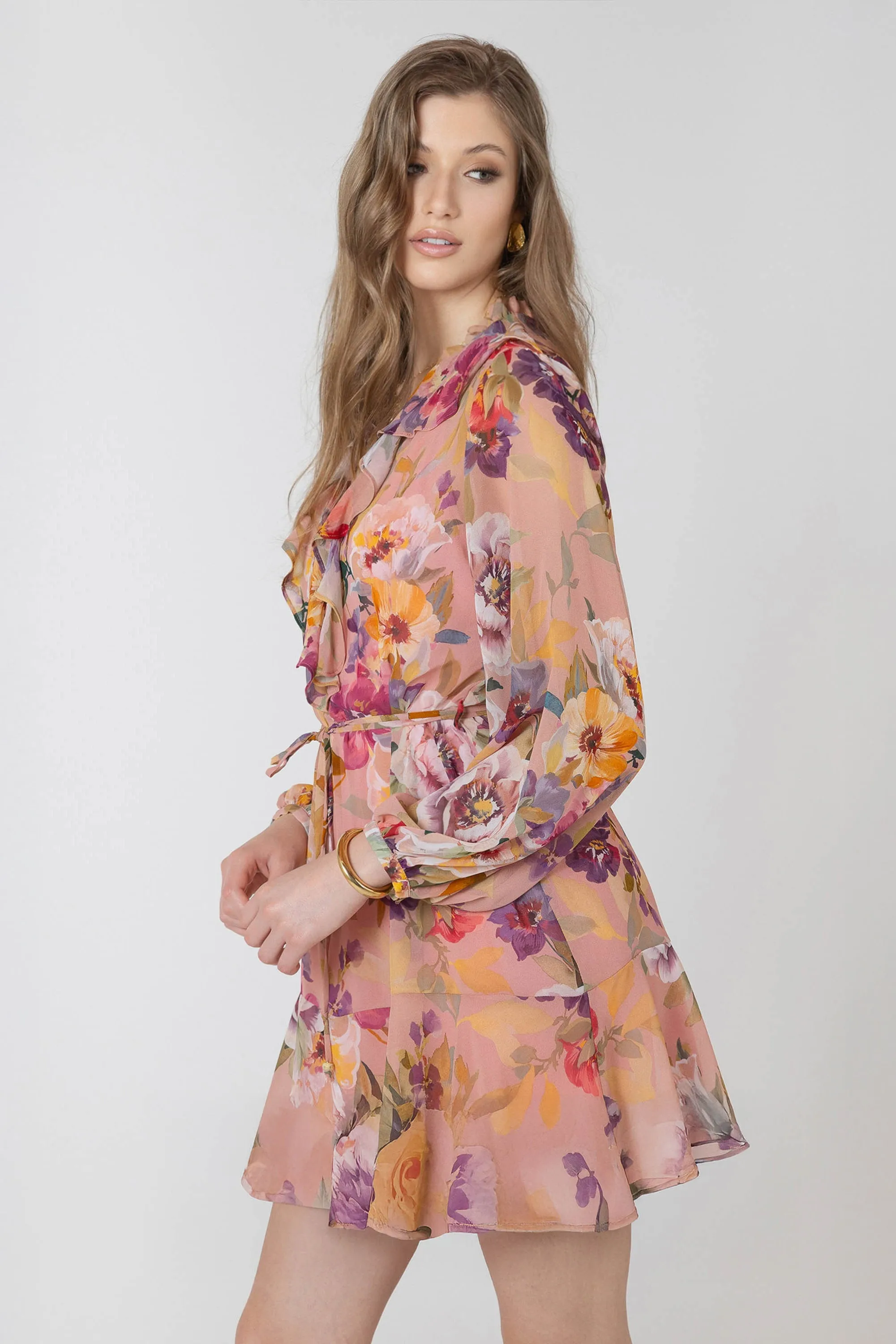 Ruffle Detail Belted Mini Dress sold by Dex product image thumbnail 2